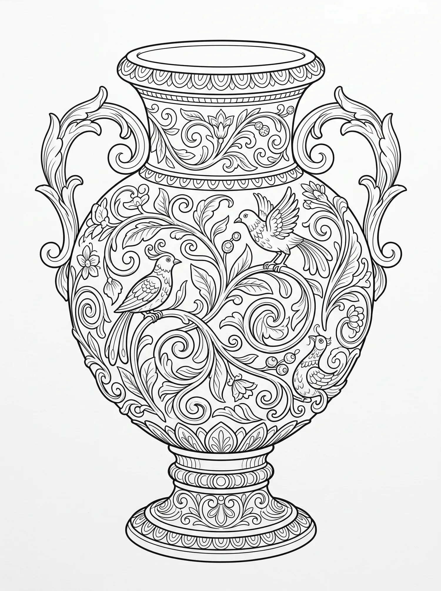 Vase Sculpté Original, Coloriage art à imprimer gratuitement